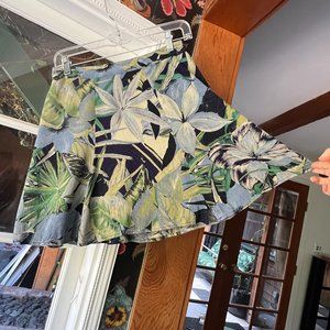 Reformation Tropical Print Mini Skirt - Blue and Green